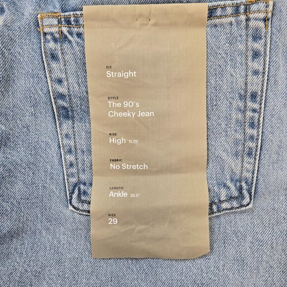 NWT Everlane The 90's Cheeky Hidden Button Fly Jeans Size 29 Ankle - Picture 7 of 8